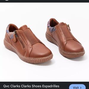 Clarks Brown Espadrilles with Patterned Accent